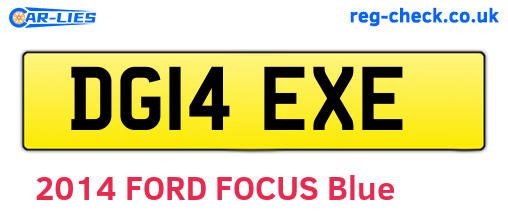 DG14EXE are the vehicle registration plates.