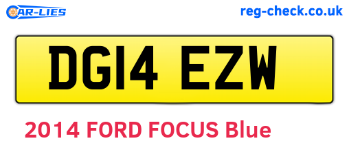 DG14EZW are the vehicle registration plates.