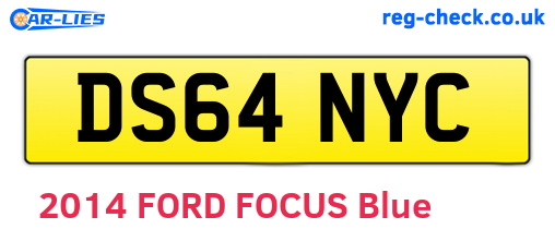 DS64NYC are the vehicle registration plates.
