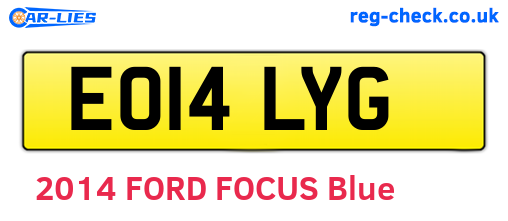 EO14LYG are the vehicle registration plates.