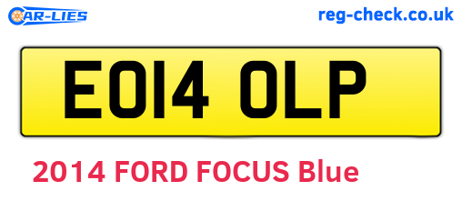 EO14OLP are the vehicle registration plates.