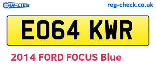 EO64KWR are the vehicle registration plates.