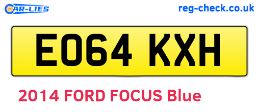 EO64KXH are the vehicle registration plates.
