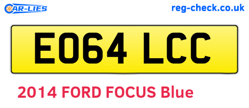 EO64LCC are the vehicle registration plates.