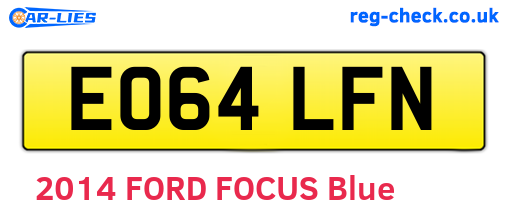 EO64LFN are the vehicle registration plates.