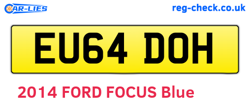 EU64DOH are the vehicle registration plates.