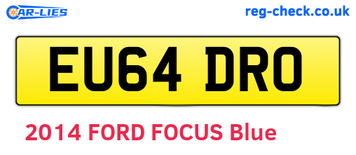 EU64DRO are the vehicle registration plates.