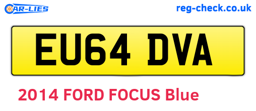 EU64DVA are the vehicle registration plates.