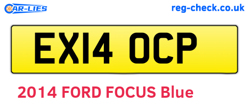 EX14OCP are the vehicle registration plates.