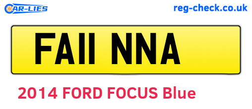 FA11NNA are the vehicle registration plates.