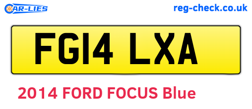 FG14LXA are the vehicle registration plates.