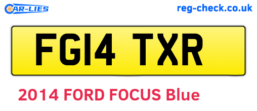 FG14TXR are the vehicle registration plates.