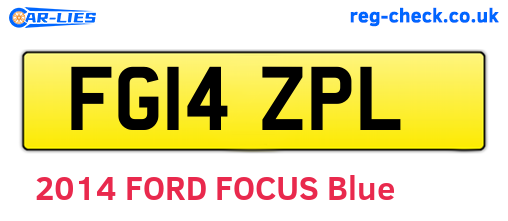FG14ZPL are the vehicle registration plates.