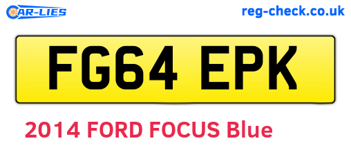 FG64EPK are the vehicle registration plates.