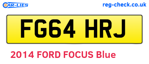 FG64HRJ are the vehicle registration plates.
