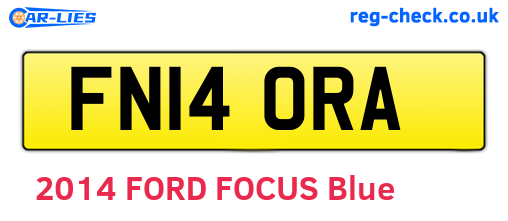 FN14ORA are the vehicle registration plates.