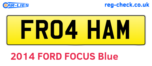 FR04HAM are the vehicle registration plates.