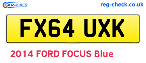 FX64UXK are the vehicle registration plates.
