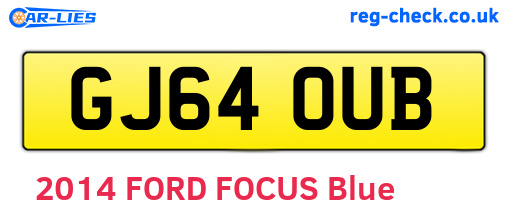 GJ64OUB are the vehicle registration plates.