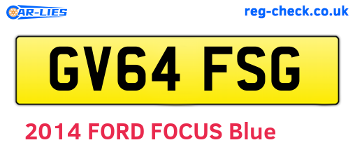 GV64FSG are the vehicle registration plates.