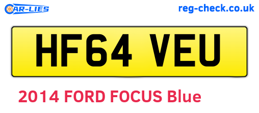 HF64VEU are the vehicle registration plates.