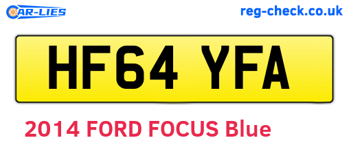 HF64YFA are the vehicle registration plates.