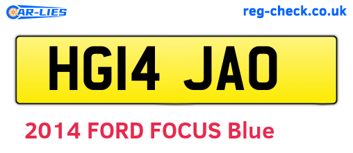 HG14JAO are the vehicle registration plates.