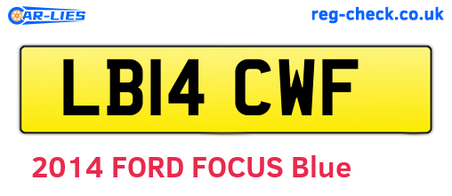 LB14CWF are the vehicle registration plates.