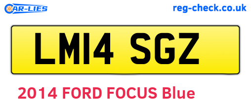 LM14SGZ are the vehicle registration plates.