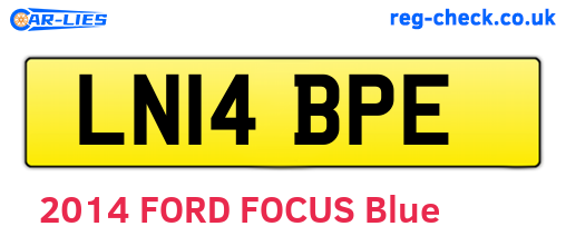 LN14BPE are the vehicle registration plates.