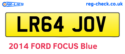 LR64JOV are the vehicle registration plates.