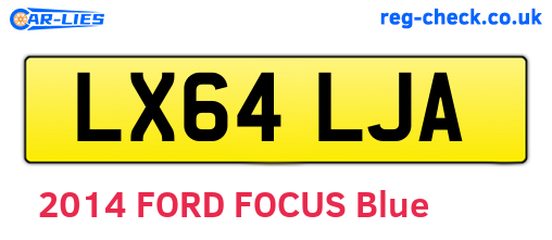 LX64LJA are the vehicle registration plates.