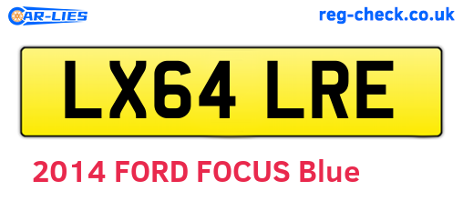 LX64LRE are the vehicle registration plates.
