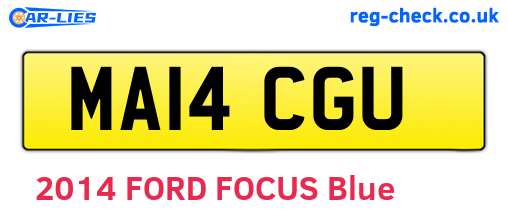 MA14CGU are the vehicle registration plates.