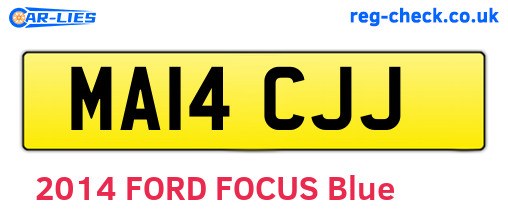 MA14CJJ are the vehicle registration plates.