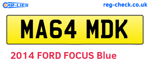 MA64MDK are the vehicle registration plates.