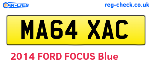 MA64XAC are the vehicle registration plates.