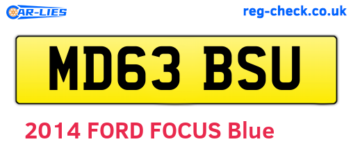 MD63BSU are the vehicle registration plates.