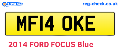MF14OKE are the vehicle registration plates.