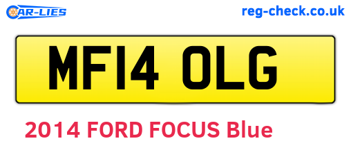 MF14OLG are the vehicle registration plates.