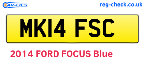 MK14FSC are the vehicle registration plates.