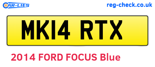 MK14RTX are the vehicle registration plates.