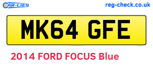 MK64GFE are the vehicle registration plates.