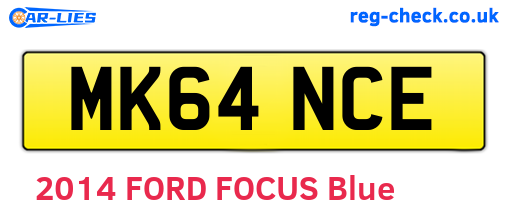 MK64NCE are the vehicle registration plates.
