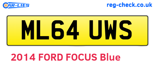 ML64UWS are the vehicle registration plates.