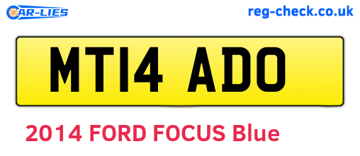 MT14ADO are the vehicle registration plates.