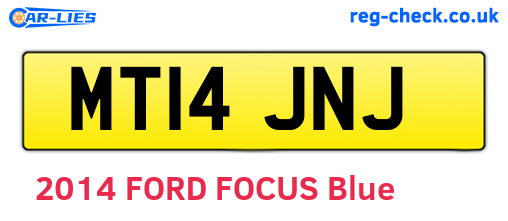 MT14JNJ are the vehicle registration plates.