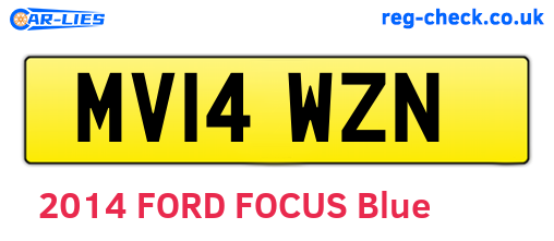MV14WZN are the vehicle registration plates.