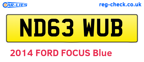 ND63WUB are the vehicle registration plates.