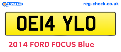 OE14YLO are the vehicle registration plates.